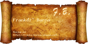 Frankó Barna névjegykártya