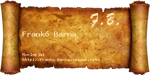 Frankó Barna névjegykártya
