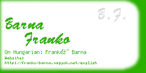 barna franko business card